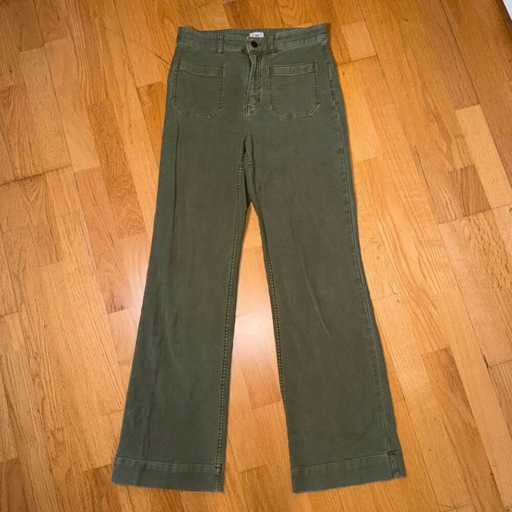 Faherty $178 Stretch Terry Patch Pocket Pant Island Olive Green 28